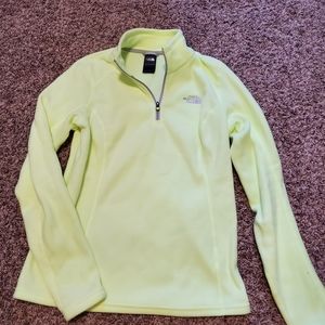 The North Face, 1/4 quarter zip jacket, neon yellow/ green size small